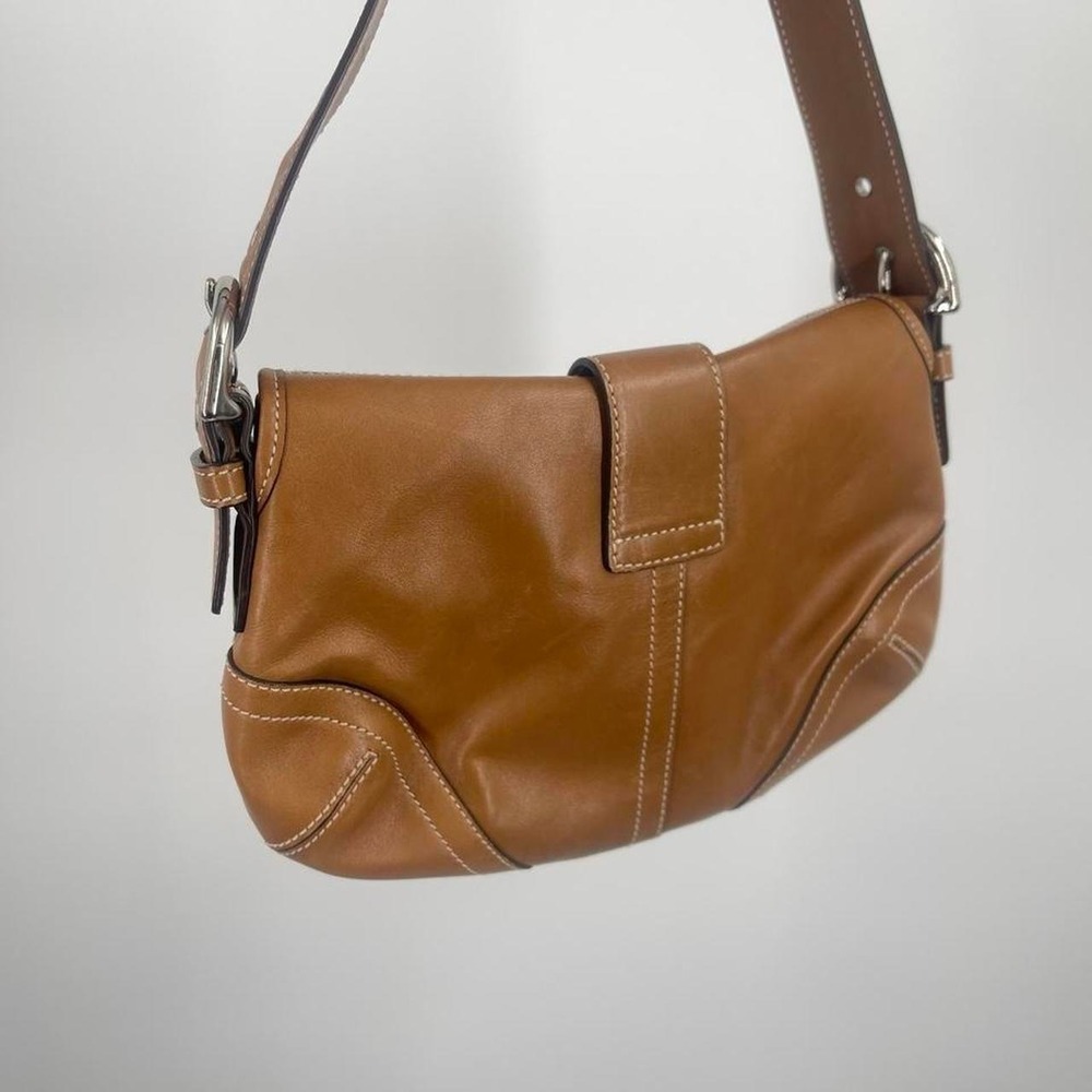 Vintage Y2K Coach Soho Bag Shoulder Purse British Tan Rare Buckle Leather 9247 - Picture 3 of 8
